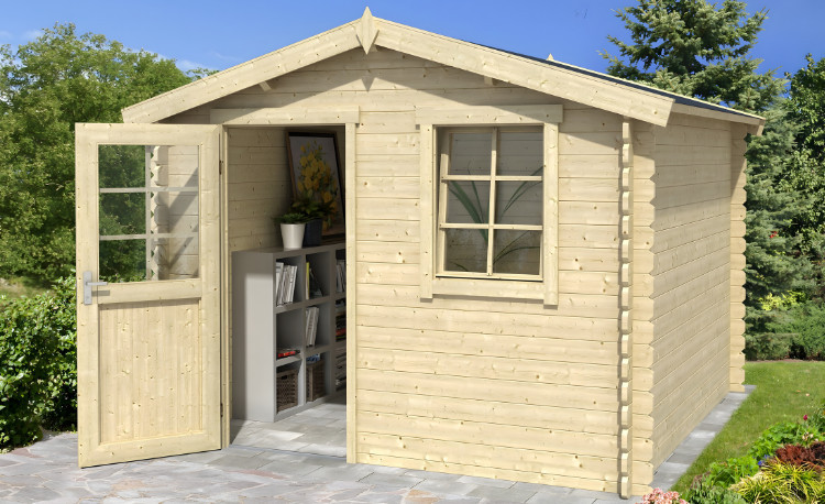 Abri de jardin en bois LASITA NINA 230 - 6.05m² (28mm)  finition NATURELLE