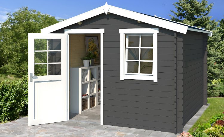 Abri de jardin en bois LASITA NINA 230 - 6.05m² (28mm)  GRIS ANTHRACITE
