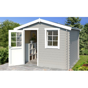 Abri de jardin en bois LASITA NINA 230 - 6.05m² (28mm)  GRIS CLAIR