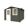 Abri de jardin en bois LASITA NINA 230 - 6.05m² (28mm)  GRIS VERT