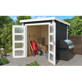 Abri de jardin en bois LASITA  ZAMBEZI 1 - 3.78m²  (28mm) - GRIS ANTHRACITE