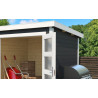 Abri de jardin en bois LASITA  ZAMBEZI 1 - 3.78m²  (28mm) - GRIS ANTHRACITE