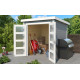 Abri de jardin en bois LASITA  ZAMBEZI 1 - 3.78m²  (28mm) - GRIS CLAIR
