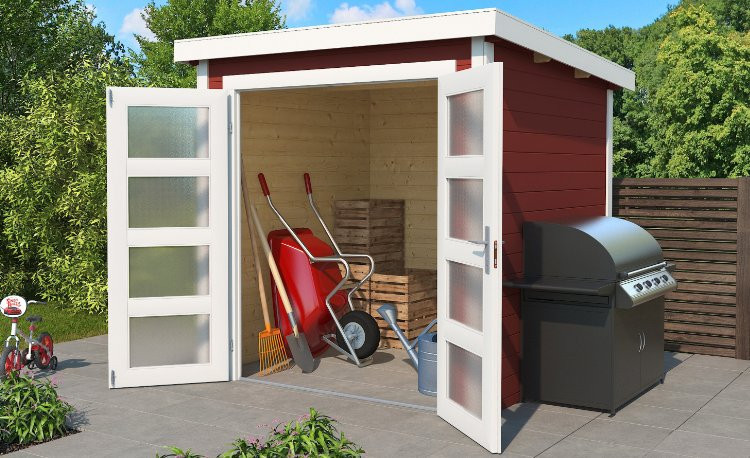 Abri de jardin en bois LASITA  ZAMBEZI 1 - 3.78m²  (28mm) - ROUGE SUEDOIS