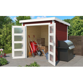 Abri de jardin en bois LASITA  ZAMBEZI 1 - 3.78m²  (28mm) - ROUGE SUEDOIS
