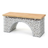 Banc de Jardin en Gabion Arche 125 x 45 cm  hauteur 54m - Avec Galets