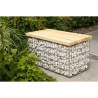 Banc de Jardin en Gabion 105 x 56 cm hauteur 54 cm - Avec Galets
