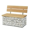 Banc de Jardin en Gabion Calma 105 x 40 cm hauteur 83cm - Avec Galets