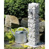 Fontaine de jardin en acier gabion 28 x 28 x 90 cm avec galets