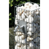 Fontaine de jardin en acier gabion 28 x 28 x 90 cm avec galets