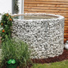 Récupérateur d'eau en acier gabion - 750L - 130 x 130 x 80 cm - avec galets