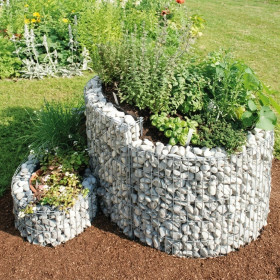 Jardinière en acier spirale gabion 110 x 90 x 60 cm avec galets