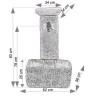 Fontaine de jardin colonne aspect rustique en pierre reconstituée – 62 x 58 x 93 cm – ton pierre