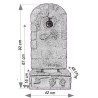 Fontaine de jardin murale Raisins et vieilles pierres en pierre reconstituée – 42 x 48 x 92 cm – ton pierre