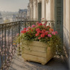 Jardinière en bois épicéa carrée avec 2 anses - 40 x 40 x 32 cm