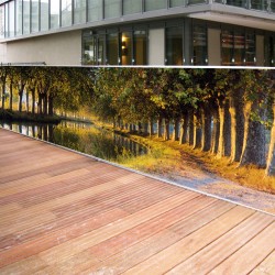 Brise vue de jardin en polyester décor Canal du Midi 300 x 80 cm