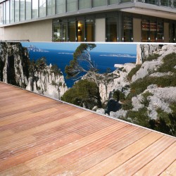 Brise vue de jardin en polyester décor Calanques 300 x 80 cm
