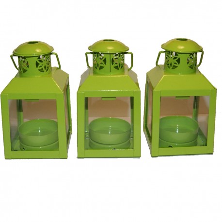 Lot de 3 lanternes vert anis