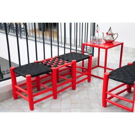 Tabouret marocain rouge