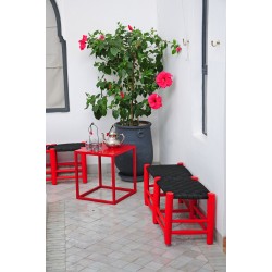 Tabouret bois rouge