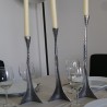 Bougeoir chandelier creux en aluminium martelé