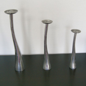 Bougeoir chandelier plein en aluminium lisse