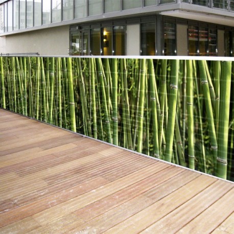 Brise vue de jardin en polyester décor Bambous 300 x 80 cm