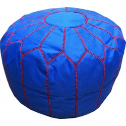 Pouf design bleu et rouge