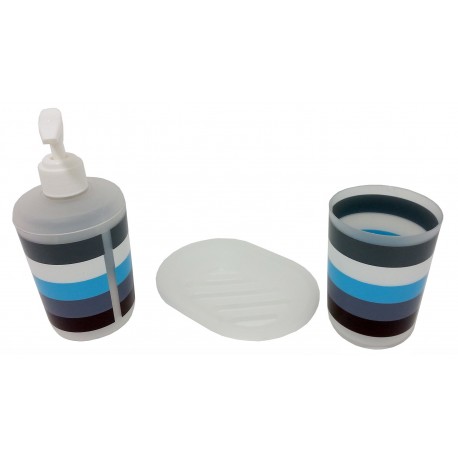 Accessoires de salle de bain tricolore