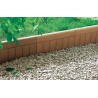 Bordure de jardin en pierre reconstituée apparence bois marron 45 x 3,5 x 25 cm