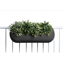 Jardinière en polyéthylène rectangulaire Balconismo 78 x 34 x 25 cm noir