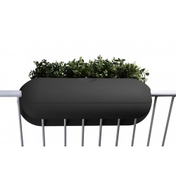 Jardinière en polyéthylène rectangulaire Balconismo 78 x 34 x 25 cm noir