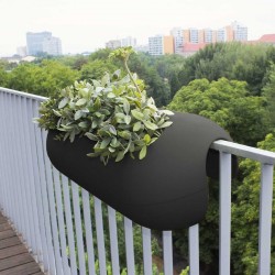 Jardinière en polyéthylène rectangulaire Balconismo 78 x 34 x 25 cm noir