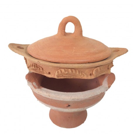 Petit Plat Tajine de Cuisson en Terre Cuite Tagra 23 cm et son Brasero Petit Plat Tajine de Cuisson en Terre Cuite Tagra 23 cm et son Brasero