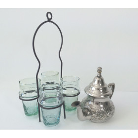 Théière marocaine sans pied et verres