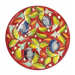 Assiette plate en céramique Ø : 25 cm rouge