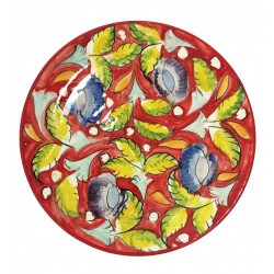 Assiette plate en céramique Ø : 25 cm rouge