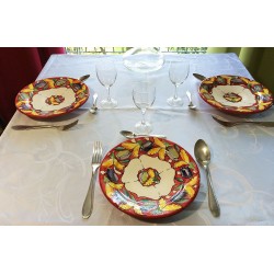 Assiette plate en céramique Ø : 25 cm rouge clair