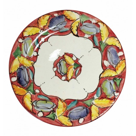 Assiette plate en céramique Ø : 25 cm rouge clair