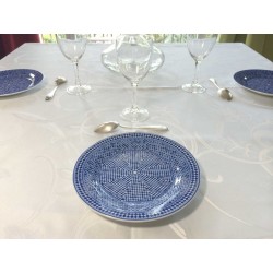 Assiette plate ronde en porcelaine Ø : 17,5 cm bleue
