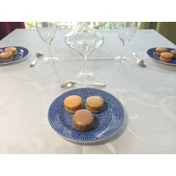 Assiette plate ronde en porcelaine Ø : 17,5 cm bleue