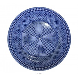 Assiette plate ronde en porcelaine Ø : 17,5 cm bleue