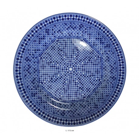 Assiette plate ronde en porcelaine Ø : 17,5 cm bleue Assiette plate ronde en porcelaine Ø : 17,5 cm bleue