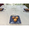 Assiette plate carrée en porcelaine 15,5 x 15,5 cm bleue
