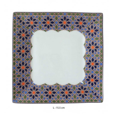 Assiette porcelaine carrée blanche Assiette porcelaine carrée blanche