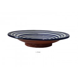 Assiette creuse ronde en céramique Ø : 16 cm bleue et blanche