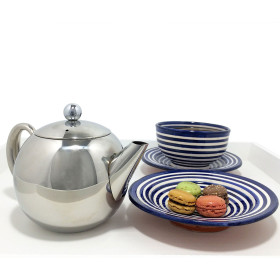 Théière inox forme ronde