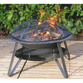 Braséro de jardin en acier noir Somagic 70 x 70 x 40 cm