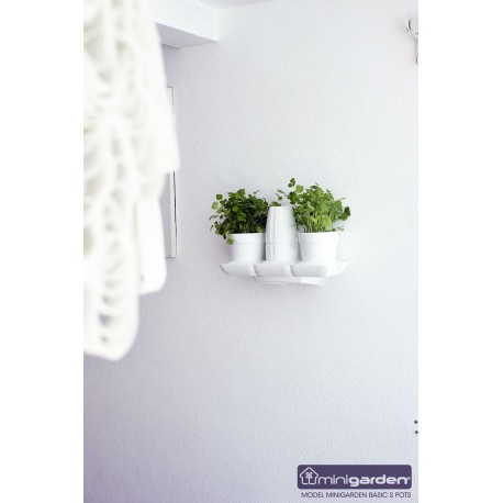 Jardinière en polypropylène ronde Basic S 39,4 x 14,4 x 21,5 blanc