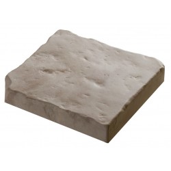 Pavé de terrasse en pierre reconstituée à coller 16 x 16 x 2,5 cm blanc nuancé